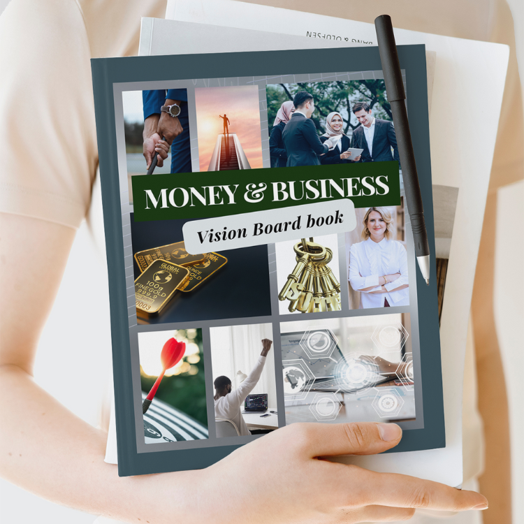 Money and Business Vision Board Book: 400+ Elements Visually Appealing Images, Positive Affirmations, and Gratitude Statements