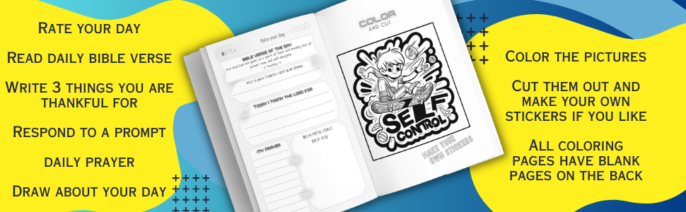 Shine Christian Gratitude Journal for Kids with Bible Verses: 90 Daily Prompts, Coloring Pages & Activities