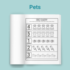 Learn With Dixie & Dot: Playful Pets Adventures | 3 IN 1 Color, Activity, and Worksheet Book