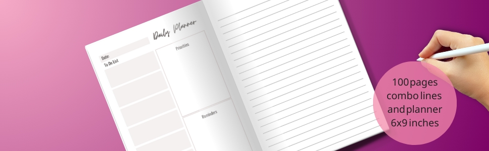 Planner interior, daily planner hard cover, book reminders, planners for work and home
