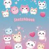 Sketchbook: Playful Cute Cats | Large Blank Sketchbook | 120 Pages | 8.5" x 11"
